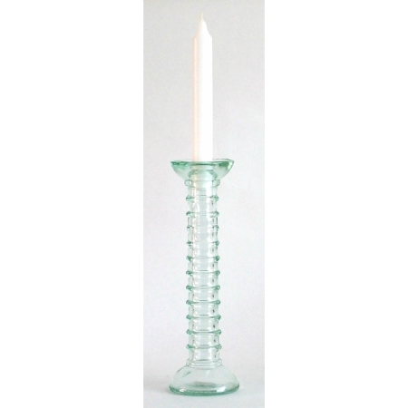 RONDO COLUMNA Kerzenhalter / Kerzenleuchter, Recyclingglas, La Mediterranea / Vidreco, recyceltes Glas